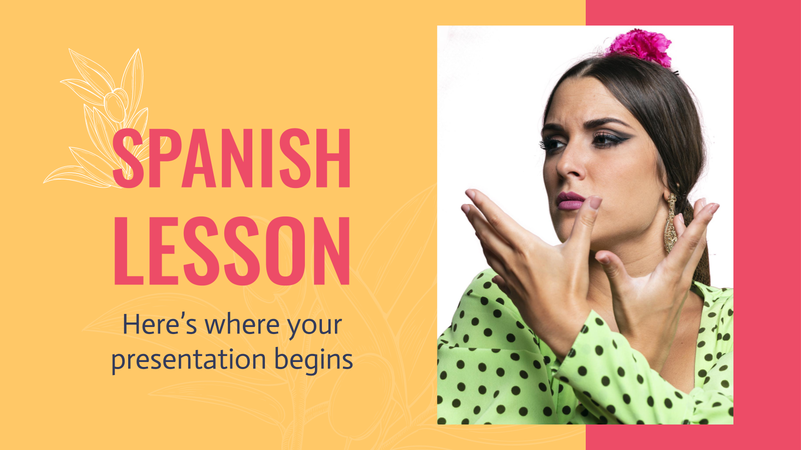 西班牙语课程和PowerPoint模板
